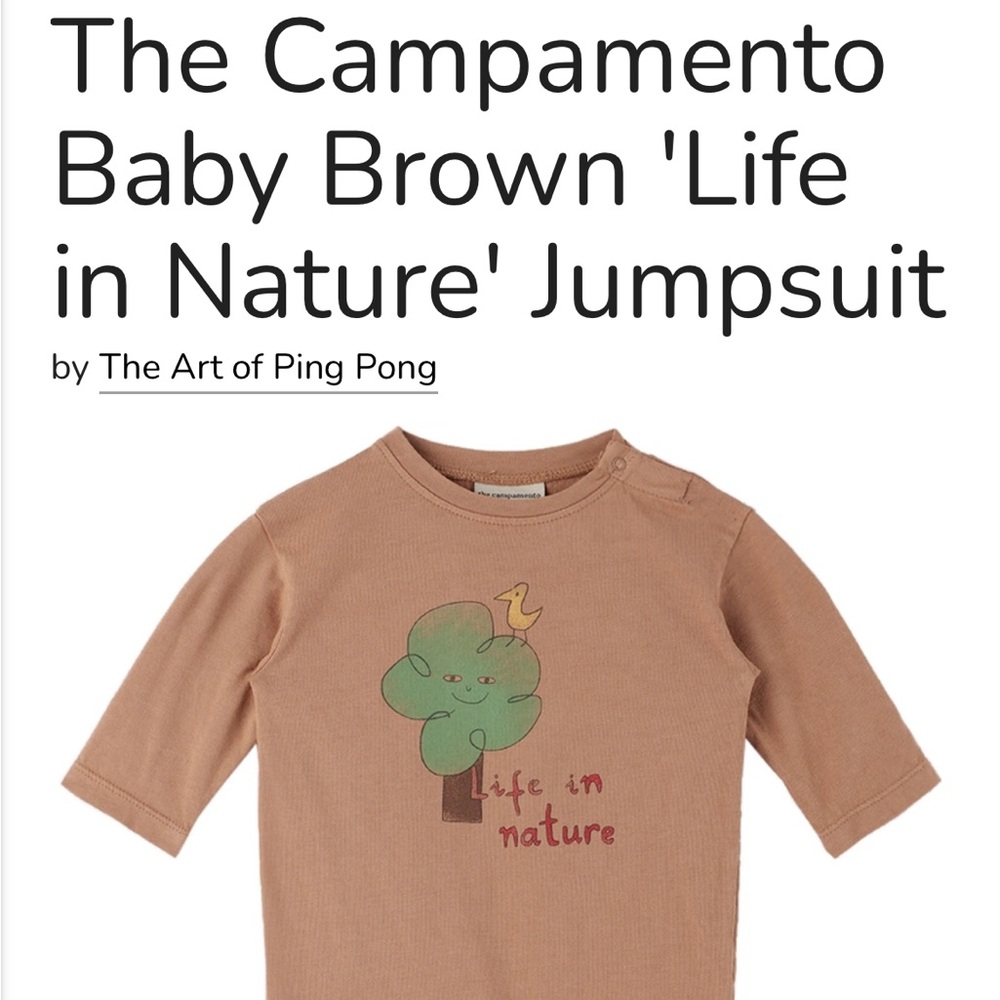The Campamento Baby Brown Life in Nature Jumpsuit 18-24M